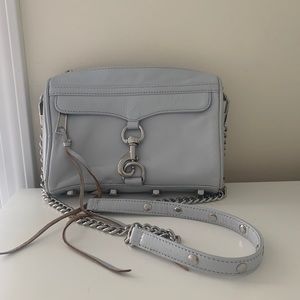 Rebecca Minkoff mini MAC light blue leather crossbody